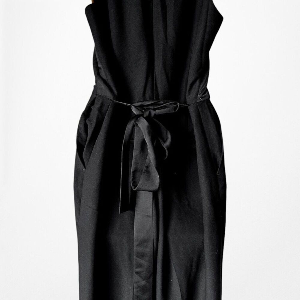 Vintage Y2K Black Sleeveless V-neck Wide Leg One Piece Office Jumpsuit Size M - Picture 9 of 9